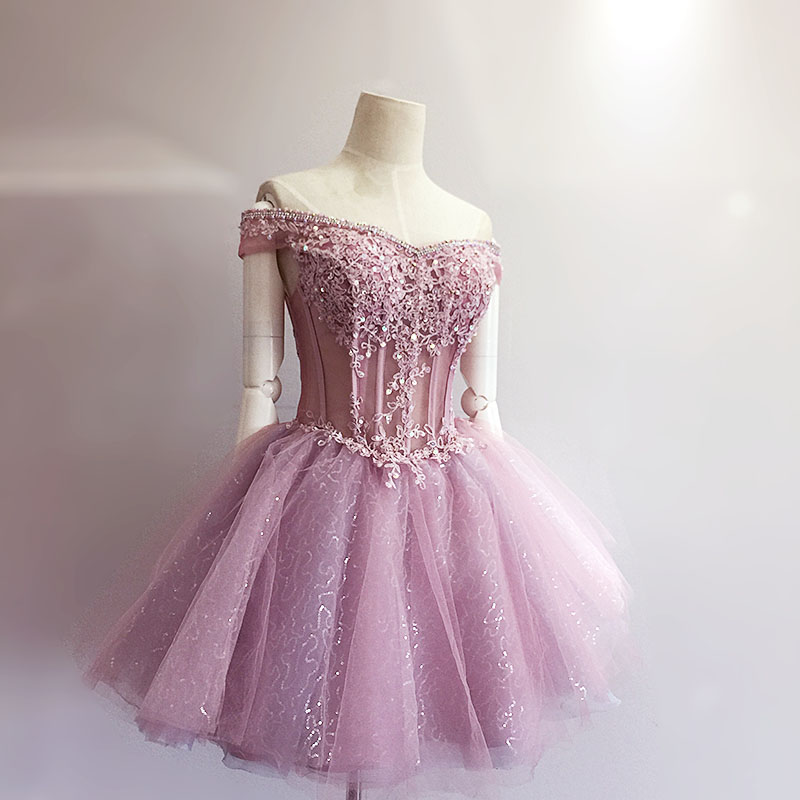 Hot Short Party Dresses Light Purple Short Tulle Homecoming Dresses